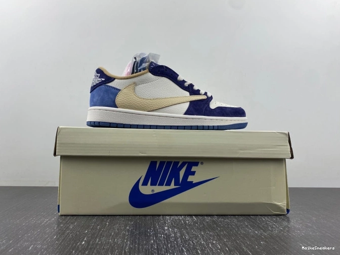 MaikeSneakers CUSTOM JORDAN AIR 1 X TRAVIS SCOTT DM7866-808 0810